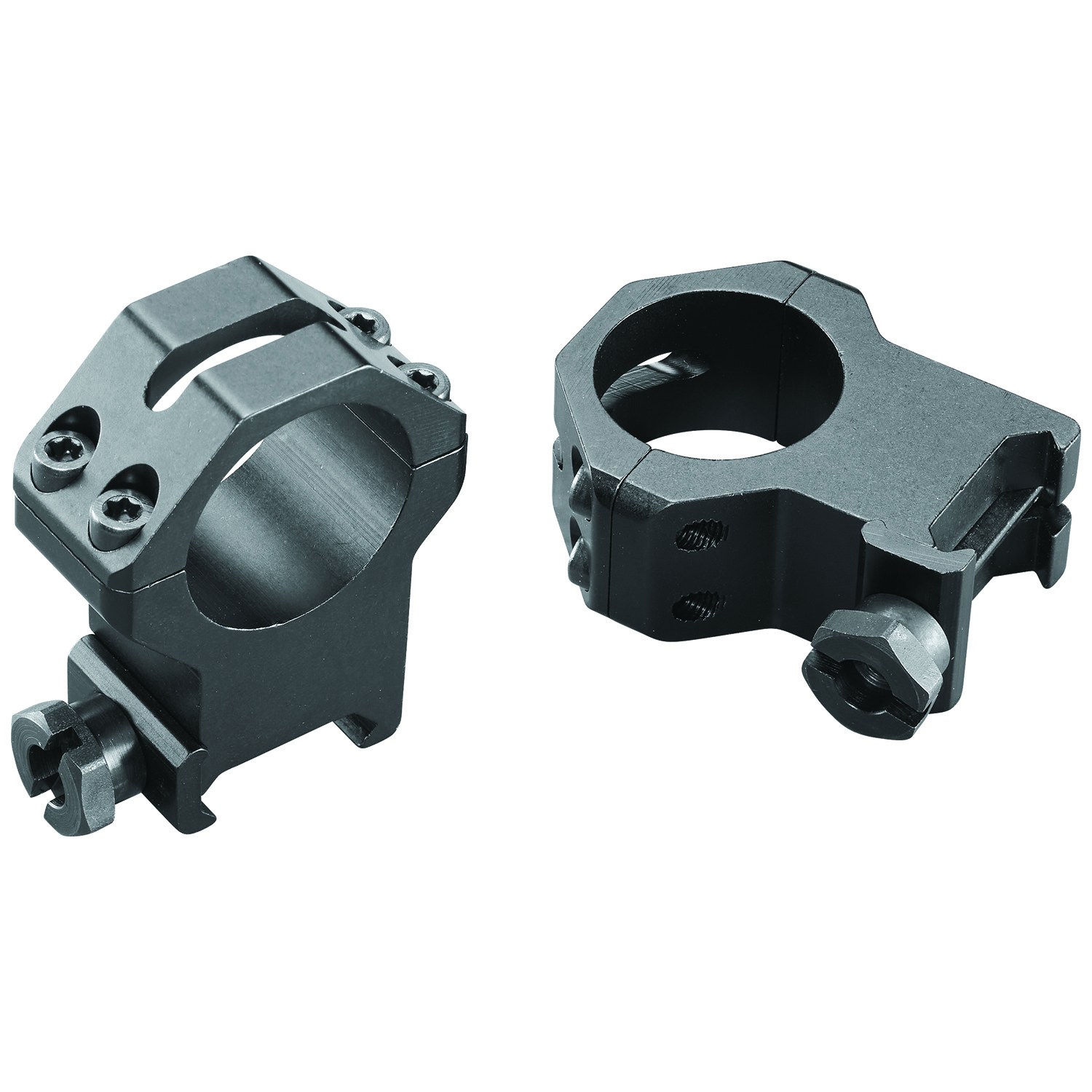 Weaver Mounts 48363 Four-Hole Skeleton Rings Matte Black Aluminum 1" Extra Extra High