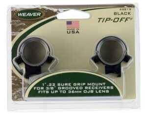 Weaver Mounts 49819 .22 Tip-Off Rings Black 1"