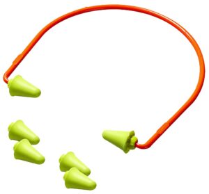 Peltor 97065 Sport Banded Earplugs Foam 28 dB Behind the Head Yellow Buds with Orange Band Adult 1 Pair