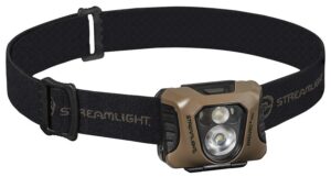 Streamlight Enduro Pro Headlamp 3 AAA Alkaline Batteries Elastic Headstrap Coyote with Green LED