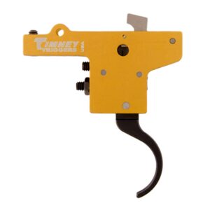 Timney Triggers 201 Featherweight Curved Trigger with 3 Lbs Draw Weight & Yellow/Black Finish for Mauser 98FN