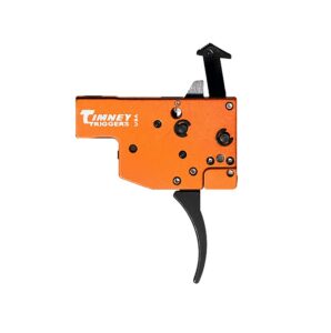 Timney Triggers 430 Replacement Trigger Two-Stage Curved Trigger with 8 Oz/1 Lb Draw Weight & Black/Orange Finish for Tikka T3