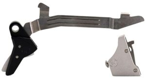 Timney Triggers ALPHAGLOCK34SILVR Alpha Competition 9mm Luger/40 S&W, Silver Straight Trigger, Compatible with Glock Gen3-4