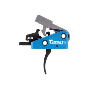 Timney Triggers 663S Targa Long Trigger Two-Stage Curved Trigger with 2 Lbs Draw Weight & Black/Blue Finish for AR-Platform