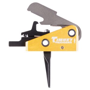 Timney Triggers 667SST Competition Trigger Single-Stage Straight Trigger with 3 Lbs Draw Weight & Black/Gold Finish for AR-15