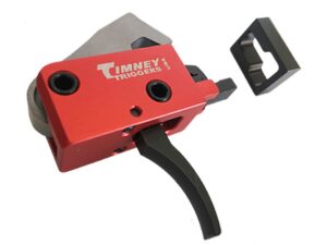 Timney Triggers 682 PCC Trigger Two-Stage Curved Trigger with 2 Lbs Draw Weight & Black/Red Finish for AR-Platform