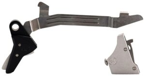 Timney Triggers ALPHAGLOCK34LRGSILVR Alpha Competition 45 ACP/10mm Auto, Silver Straight Trigger, Compatible with Glock Gen3-4