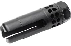 SureFire WARCOMPSPORT7625824 Warcomp Sport Flash Hider 30 Cal (7.62mm NATO) 5/8"-24 Tpi, Open Tine 3-Prong, Ported Black Stainless Steel for AR/M4