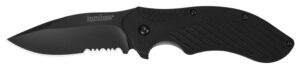 Kershaw 1605CKTST Clash 3.10" Folding Drop Point Part Serrated Black Oxide 8Cr13MoV SS Blade Black Glass-Filled Nylon Handle Includes Pocket Clip