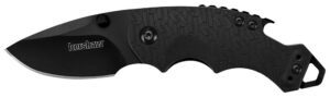 Kershaw 8700BLK Shuffle 2.40" Folding GFN Plain Black Oxide 8Cr14MoV SS Blade Black K Textured Glass-Filled Nylon Handle Includes Pocket Clip