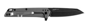 Kershaw 1365 Misdirect 2.90" Folding Reverse Tanto Plain Black Oxide Blackwash 4Cr14 Blade Gray Bead Blasted Stainless Steel Handle Includes Pocket