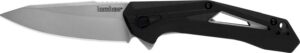 Kershaw 1385 Airlock EDC 3" Folding Drop Point Plain Bead Blasted 5Cr13MoV SS Blade, Black GFN/SS Handle