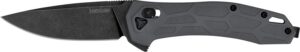 Kershaw 2042 Covalent Mid-Size 3.20" Folding Drop Point Plain Black Oxide Blackwash D2 Steel Blade, Gray Textured Pockets Glass Filled Nylon Handle