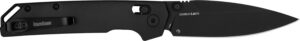 Kershaw 2038BLK Iridium 3.40" Folding Spear Point Plain Satin/Stonewashed D2 Steel Blade/ Gray Anodized Aluminum Handle Includes Pocket Clip