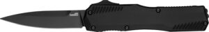 Kershaw 9000BLK Livewire Automatic 3.30" OTF Spear Point Plain Black DLC CPM MagnaCut Steel Blade, Black Anodized Aluminum Handle, Includes Pocket