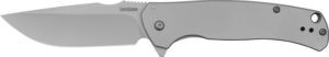 Kershaw 1416 Scour 3.30" Folding Drop Point Plain Bead Blasted 8Cr13MoV SS Blade, Bead Blasted Stainless Steel Handle