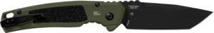 Kershaw 71050LBLK Launch 16 Automatic 3.45" Folding Tanto Plain Black Cerakote CPM M4 Blade, Olive Cerakote with Black Oxide Hardware Aluminum Handle