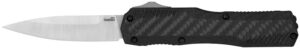 Kershaw 9000CF Livewire 3.35" OTF Dagger, Plain Black PVD CPM MagnaCut Steel Blade, Black Anodized Aluminum Handle