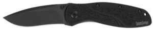 Kershaw 1670BLK Blur 3.40" Folding Drop Point with Recurve Plain Black DLC 14C28N Steel Blade Black Anodized Aluminum Handle Includes Pocket Clip