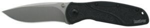 Kershaw 1670S30V Blur 3.40" Folding Drop Point with Recurve Plain Stonewashed Powder Coated CPM S30V SS Blade Black Anodized Aluminum Handle Includes