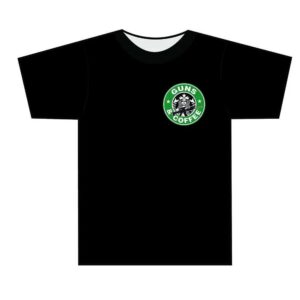 Guns and Coffee T Shirt Black 2X Large