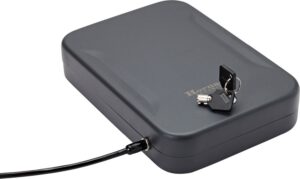 Hornady 95210 Lock Box XL Key Entry Black Steel Holds 1 Handgun 10" L X 7" W X 2" D