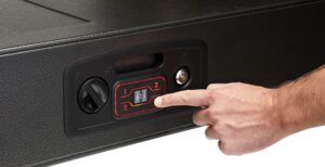 Hornady 98190 Rapid Safe AR Gunlocker RFID Access Code Key Entry Black Steel Holds 2 Rifles Holds 2 Long Guns 42" L X 15.25" W X 6.75" D