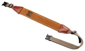 Hornady 99107 Universal Sling Made of Brown Leather with Nylon Straps & Swivels for Rifles