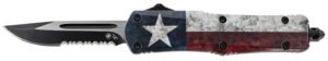Templar Knife SCAP631 Gen II Captain Small 2.69" OTF Drop Point Part Serrated Black Oxide Stonewashed 440C SS Blade, 4.31" Red/White/Blue with Star