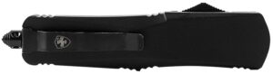 Templar Knife LBR331 Gen II Large 3.50" OTF Drop Point Plain Black Oxide Stonewashed 440C SS Blade, 5.25" Black Aluminum/Rubber Handle, Glass Breaker