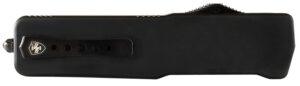 Templar Knife MZBR121 Premium Weighted Slim 3.16" OTF Dagger Plain Black Oxide Stonewashed D2 Steel Blade, 4.93" Black Aluminum/Rubber Handle