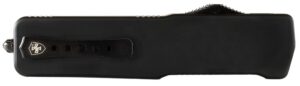 Templar Knife MZBR321 Premium Weighted Slim 3.16" OTF Drop Point Plain Black Oxide Stonewashed Powder Coated D2 Steel Blade, 4.93" Black