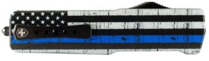Templar Knife LABTB52 Premium LW We Back You Large 3.50" OTF Tanto Part Serrated Black Oxide Stonewashed D2 Steel Blade, 5.25" Black & White