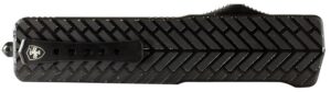 Templar Knife LAHBG52 Premium LW Large 3.55" OTF Tanto Part Serrated Black Oxide Stonewashed D2 Steel Blade, 5.25" Black Herringbone Aluminum Handle
