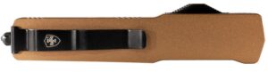 Templar Knife MAAB321 Premium LW Slim 8.09" OTF Drop Point Plain Black Oxide Stonewashed Powdered D2 Steel Blade, 4.93" Bronze Anodized Aluminum