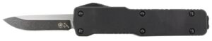 Templar Knife CABR321 Premium LW Micro 1.85" OTF Drop Point Plain Black Oxide Stonewashed D2 Steel Blade, 3.50" Black Aluminum Handle, California