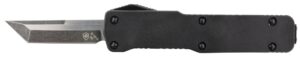 Templar Knife CABR221 Premium LW Micro 1.85" OTF Tanto Plain Black Oxide Stonewashed D2 Steel Blade, 3.50" Black Aluminum Handle, California Legal