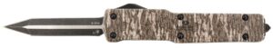 Templar Knife MAMOB121 Premium LW Slim 3.16" OTF Dagger Plain Black Oxide Stonewashed Powder Coated D2 Steel Blade, 4.93" Mossy Oak Bottomland Aged