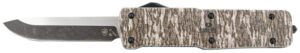 Templar Knife LZMOB321 Premium Weighted Large 3.55" OTF Drop Point Plain Black Oxide Stonewashed D2 Steel Blade, 5.25" Mossy Oak Bottomland Aluminum