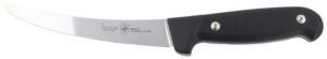 Templar Knife K6BBK362 Boning 6" Fixed Plain Damasteel Blade, 5" Black G10 Handle