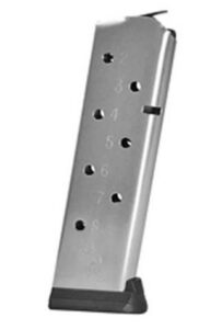 Colt 1911 Magazine 45 ACP 8-Round. Gov't/Commander Stainless with Bumper