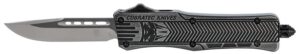 CobraTec Knives SSWCTK1SDNS CTK-1 Small 2.75" OTF Drop Point Plain D2 Steel Blade/Black Stonewashed Aluminum Handle Features Glass Breaker Includes