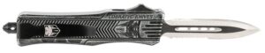 CobraTec Knives SSWCTK1SDAG1SS CTK-1 Small 2.75" OTF Dagger Part Serrated D2 Steel Blade/ Stonewashed Aluminum Handle Features Glass Breaker Includes