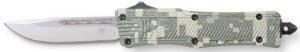 CobraTec Knives SADCCTK1SDNS CTK-1 American Flag Small 2.75" OTF Drop Point Plain D2 Steel Blade, 4.25" Digital Camo Aluminum Alloy Handle