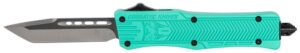 CobraTec Knives STFCTK1STNS CTK-1 Small 2.75" OTF Tanto Plain D2 Steel Blade/Tiffany Blue Aluminum Handle Features Glass Breaker Includes Pocket Clip
