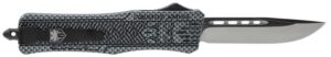 CobraTec Knives MCFCTK1MDNS CTK-1 Medium 3" OTF Drop Point Plain D2 Steel Blade/Carbon Fiber Aluminum Handle Features Glass Breaker Includes Pocket