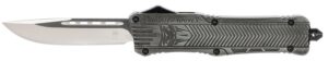 CobraTec Knives LSWCTK1LDNS CTK-1 Large 3.75" OTF Drop Point Plain D2 Steel Blade/ Stonewashed Aluminum Handle Features Glass Breaker Includes Pocket