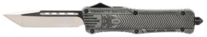 CobraTec Knives LSWCTK1LTNS CTK-1 Large 3.75" OTF Tanto Plain D2 Steel Blade/Stonewashed Aluminum Handle Features Glass Breaker Includes Pocket Clip
