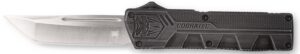 CobraTec Knives SWCTLWTNS Lightweight 3.25" OTF Tanto Plain D2 Steel Blade/Stonewashed Aluminum Handle Includes Pocket Clip