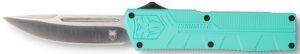 CobraTec Knives TFCTLWDNS Lightweight 3.25" OTF Drop Point Plain D2 Steel Blade/Tiffany Blue Aluminum Handle Includes Pocket Clip